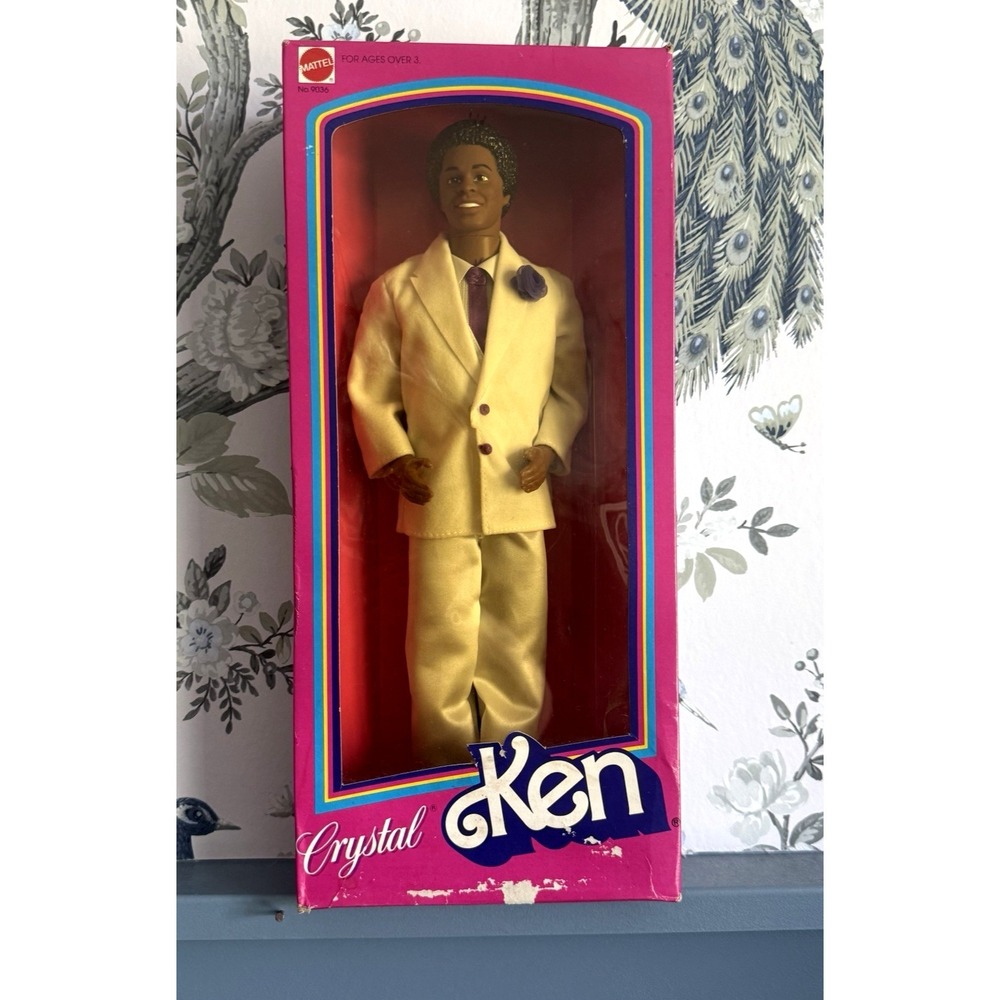Vintage 1984 Crystal Ken Black African American Doll #9036 NRFB Sealed Mattel